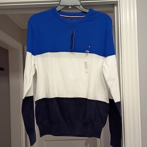 Tommy Hilfiger Men's Size S Blue and White Sweater NWT